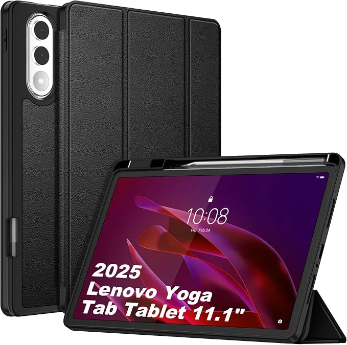 Fintie Case for Lenovo Yoga Tab 11 inch 2025 - Ultra-Thin Soft TPU Back Cover Protective Case Black