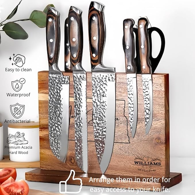 YIYINYING Personalized magnetic knife holder featuring the shape and name of the state where the US is located, as well as the date. Suitable for custom wedding, Valentine's Day gifts