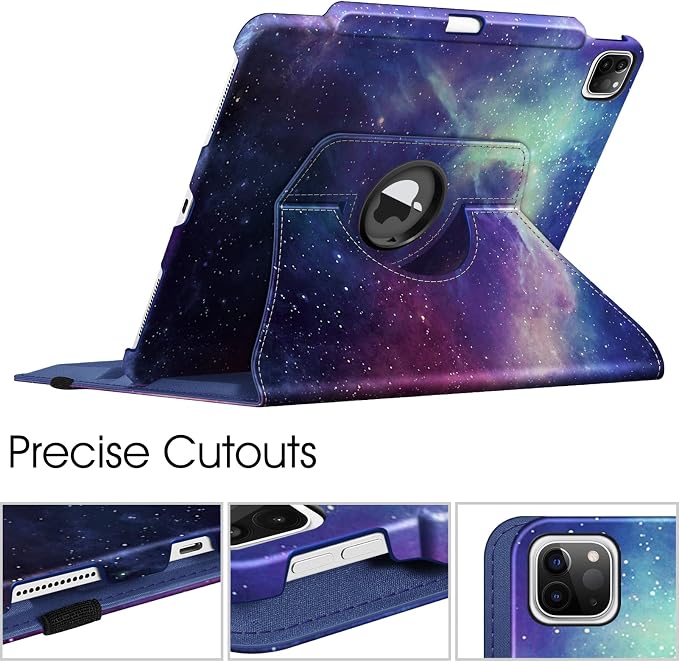 Fintie Rotating Case for iPad Pro 12.9-inch 6th/5th/4th/3rd Generation | 360° Swivel Stand Landscape &amp Portrait Viewing Shockproof Protective Cover Pencil Holder Auto Sleep/Wake Black