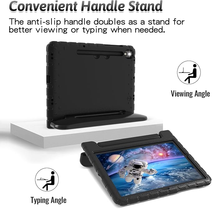 Heavy Duty Kids Case for Samsung Galaxy Tab S7 FE/S7 Plus/S8 Plus 12.4 inch | Rugged Protection Cover for Galaxy Tab S8+/Tab S7 FE/S7+ 2022/2021/2020 with S-Pen Holder Handle StandEVA Foam Rose Red