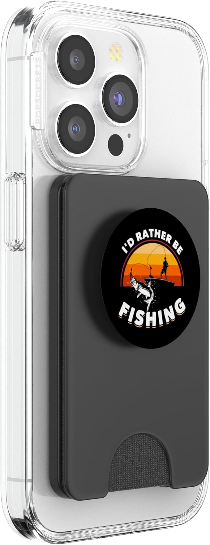 Retro Fisherman Funny Fishing PopSockets Adhesive PopGrip
