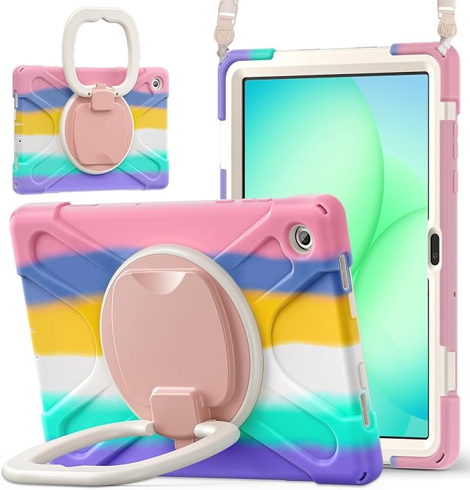 Lunivop Tablet Case Compatible with Samsung Galaxy Tab A11 Plus Case 11 Inch 2025 with 360° Rotating Stand Military - Grade Heavy Duty Protection Cover for Samsung Tab A11+ Plus Black