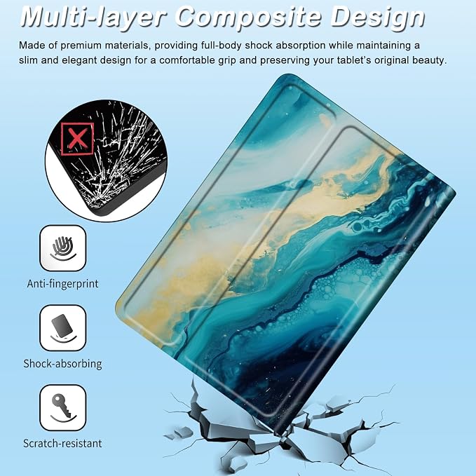for 6 Kindle 2024 and 2022 (11th Generation) Case Slim Lightweight Smart Cover Case with Auto-Wake/Sleep for Kindle 2024Beach Starfish