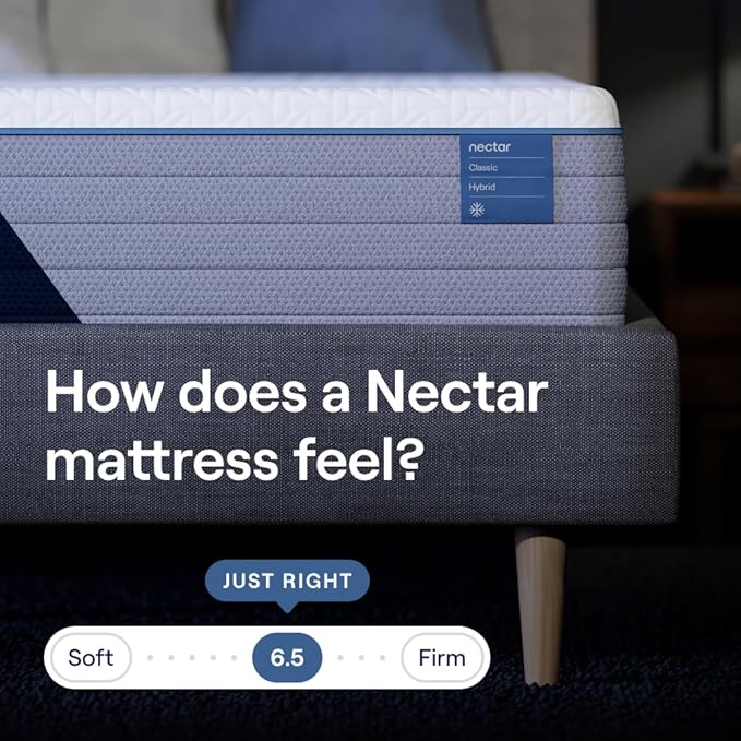 Nectar Classic Hybrid 12” Twin Mattress - Medium Firm - Memory Foam & Innerspring Coils - Cooling Top Layer - Pressure-Relief - Mattress in a Box - 365-Night Trial & Forever Warranty
