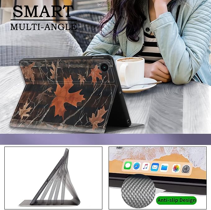 Case for Samsung Galaxy Tab A11 + Plus/A9 + Plus 11 Inch 2025/2023 Ultra-Thin Multi-Angle Protective Cover with Auto Sleep/Wake Black Cat and the Blue Flower