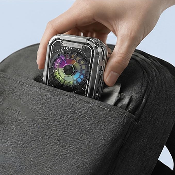 3 in 1 Power Transfer Device with Cooling Fan and Adjustable Stand for Smartphones Multicolor Lighting Energy Deli