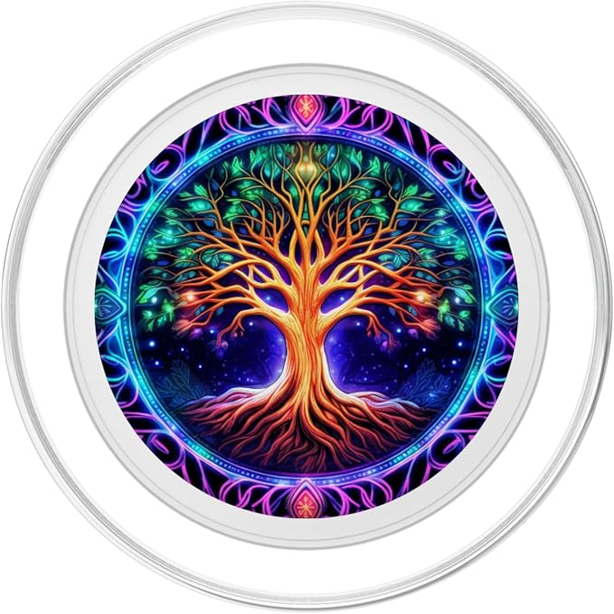 Tree Of Life Yggdrasil Synthwave PopSockets PopGrip for MagSafe
