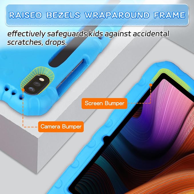 Heavy Duty Kids Case for Samsung Galaxy Tab S7 FE/S7 Plus/S8 Plus 12.4 inch | Rugged Protection Cover for Galaxy Tab S8+/Tab S7 FE/S7+ 2022/2021/2020 with S-Pen Holder Handle StandEVA Foam Rose Red