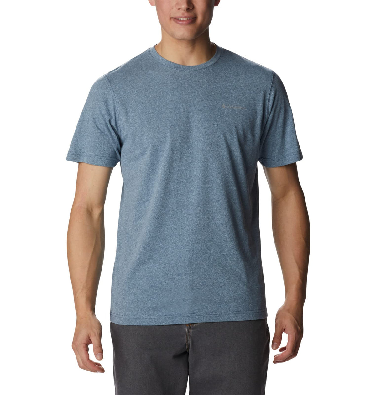 Columbia Men's Thistletown Hills Short Sleeve, Dark Mountain/Sky Blue, 6X Big