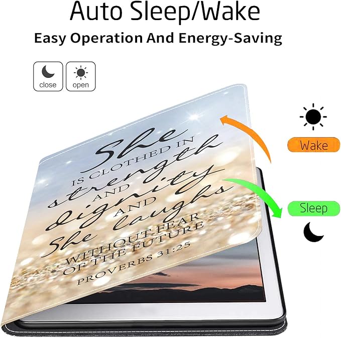 Case for All-New Amazon Kindle Fire HD 8/Fire HD 8 Plus Tablet (12th/10th Generation 2022/2020 Release) - Premium PU Leather Cover with Auto Sleep Wake Bible Verse Jeremiah 29:11