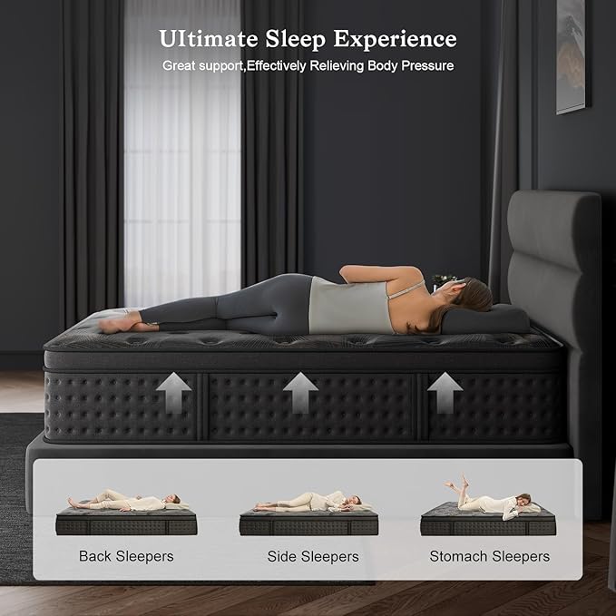 Full Mattress,12 Inch Full Size Hybrid Mattress with Memory Foam and Individual Pocket Spring for Motion Isolation,CertiPUR-US Certified.