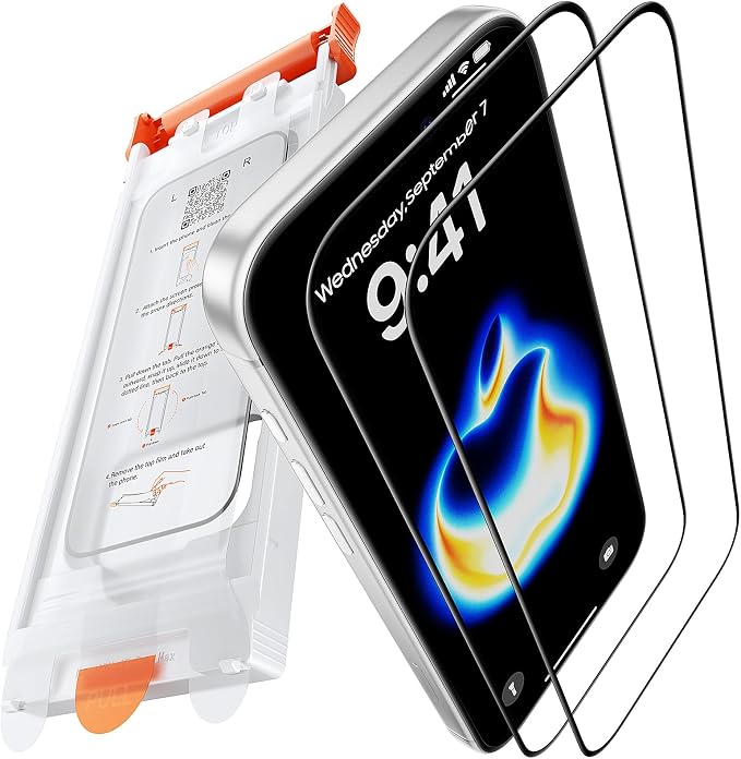 3-Pack for iPhone 16 Plus/15 Plus Screen Protector Privacy 9H+ Tempered Glass Scratch &amp Drop Resistant Smooth &amp Clear Easy Installation Full Coverage