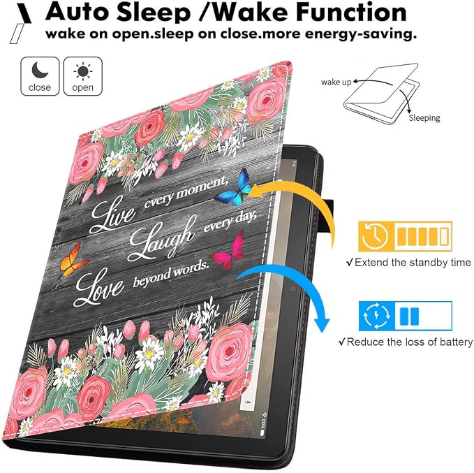 Case for Amazon Kindle Fire HD 10 &amp Fire HD 10 Plus Tablet (11th Generation 2021 Release) Premium PU Leather Stand Cover with Smart Auto Wake American Flag Deer