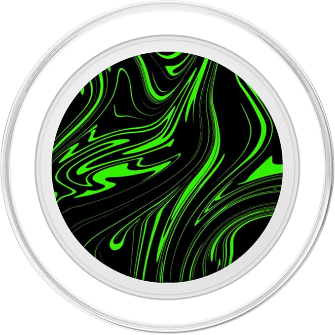 Green Black Modern Abstract Swirl Pattern Men Teen Boys PopSockets PopGrip for MagSafe