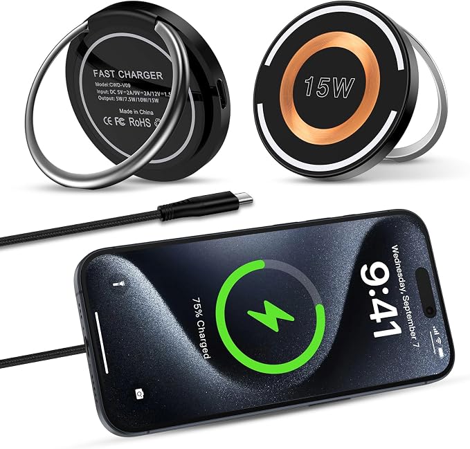 Wireless Charger Charger Fast 2Pack 15W Magnetic Charging Pad