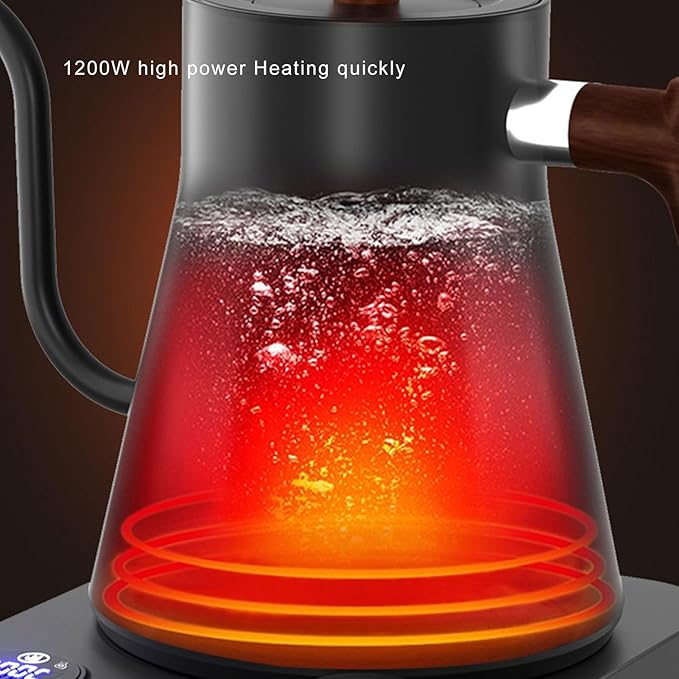 Fayelume Gooseneck Electric Kettle, 110V Electric Tea Kettle, Hot Water Kettle Electric, Electric Kettle Temperature Control, Teapot for Boiling Water Coffee (US Plug)