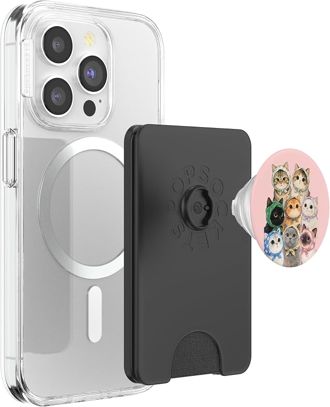 Pink Cute Cat Bandana Illustration Print PopSockets PopGrip for MagSafe