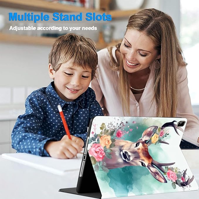 Case for iPad Pro 11 Inch 2022/2021/2020 (4th/3rd/2nd Gen) for iPad Air 5th / 4th Generation 10.9 Inch (2022/2020) Durable Shockproof Protective Cover，Black Woman Queen Afro Design