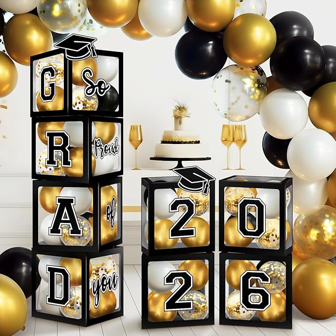 2026 Graduation Decorations, Graduation Party Decorations Graduation Balloons Arch Kit Boxes With Letters 2026 Grad for Middle School High School College ect.