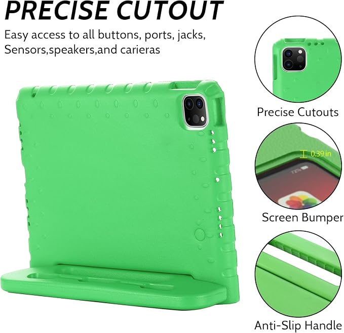 Dteck Kids Case for iPad 10.2 - Shockproof Rugged EVA Handle Stand Child Proof Case for iPad 9/8/7 Generation Black