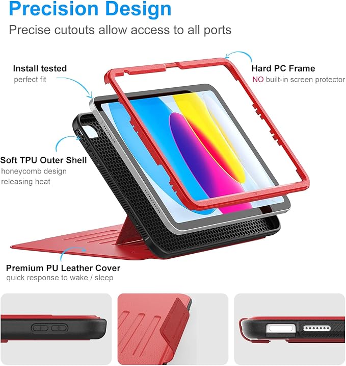 DAORANGE for iPad (A16) 11th Generation Case iPad 10th Gen Case Black | For iPad 11/10.9 Inch Case 2025/2022 Strong Magnetic Shockproof Case with Multi-Angle Stand Pen Holder Rugged &amp Durable