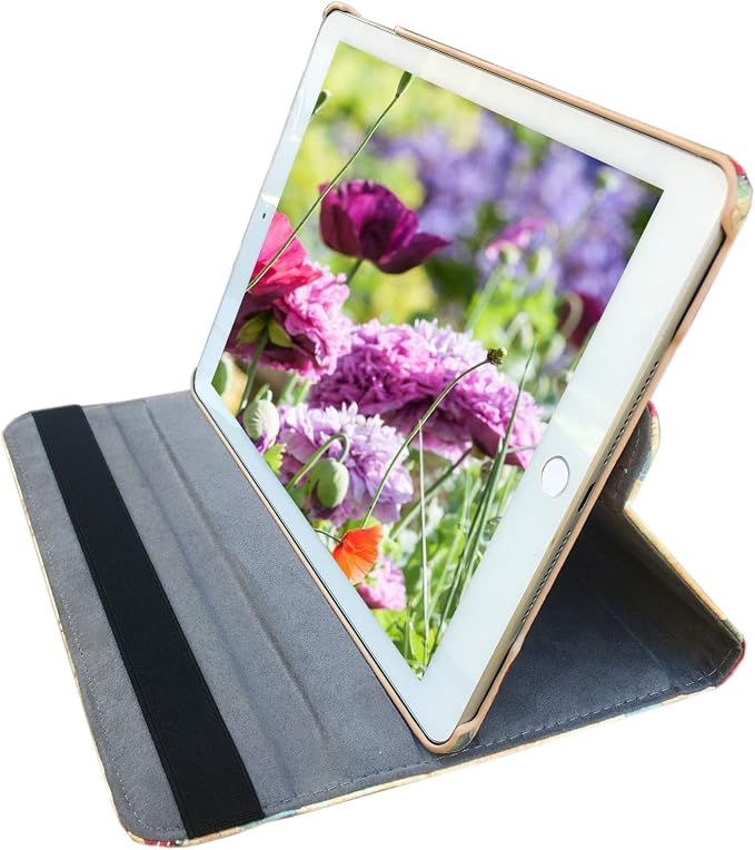 Case for iPad Air 1st Generation Models A1474 A1475A1476 360 Rotating Stand with Wake Up/Sleep Function Also for iPad 6th 5th Air2nd Generation 9.7 inch case (Art Flower)