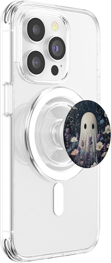 Spooky Ghost Floral Purple Wildflower PopSockets Adhesive PopGrip