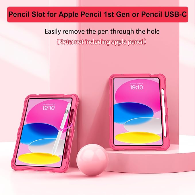 Case for iPad 11 11th Gen (A16) 2025 &amp 10th Gen 2022 10.9 Purple+Green | Kickstand | With Pencil Holder | Drop-Proof Silicone+Hard Shell | Raised Edge Protects Screen&ampCamera | Heavy Duty Pr