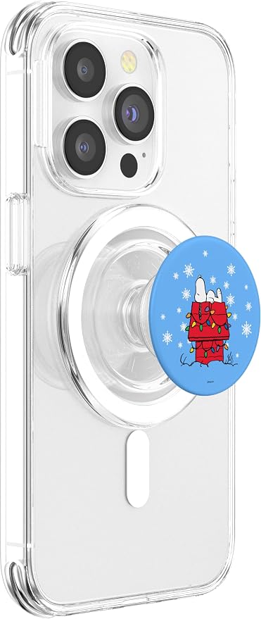 Peanuts Holiday Snoopy Dog House Lights PopSockets Adhesive PopGrip