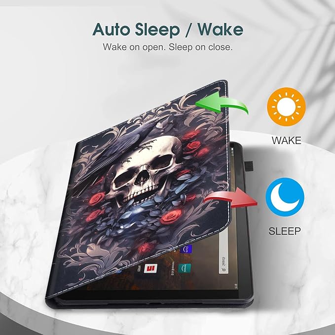 Case Fits Amazon Kindle Fire HD 8 &amp 8 Plus Tablet (12th Generation/10th Generation 2022/2020 Release) 8 Multi-Angle Smart Stand Cover Auto Sleep/Wake Space Corgi Dog