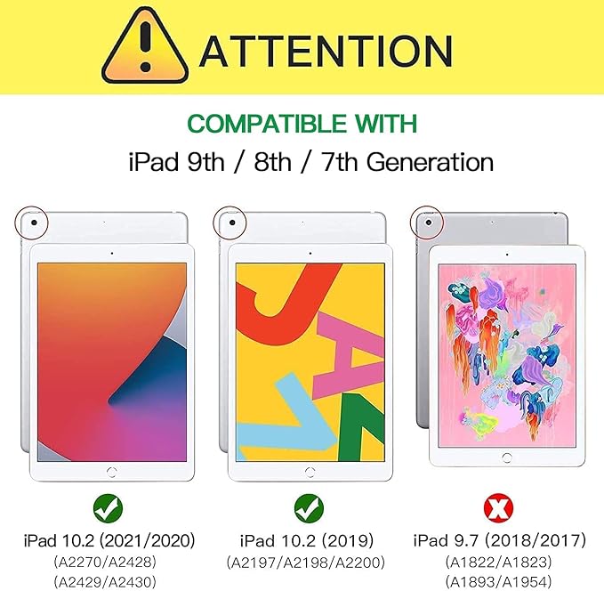 Azzsy Case for iPad 9th Generation/iPad 8th Generation/iPad 7th Generation (10.2 Inch 2021/2020/2019 Model) Heavy Duty Shockproof Rugged Protective Case for iPad 10.2 inch Alpine Green