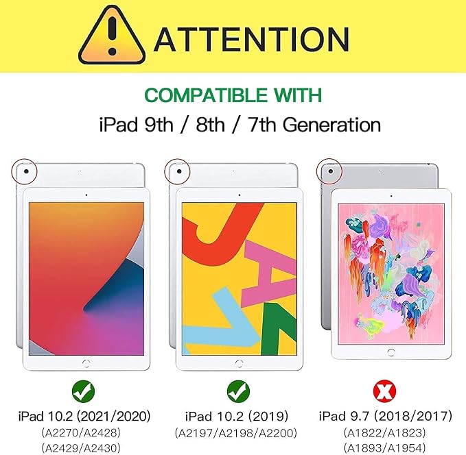 Azzsy Case for iPad 9th Generation/iPad 8th Generation/iPad 7th Generation (10.2 Inch 2021/2020/2019 Model) Heavy Duty Shockproof Rugged Protective Case for iPad 10.2 inch Alpine Green