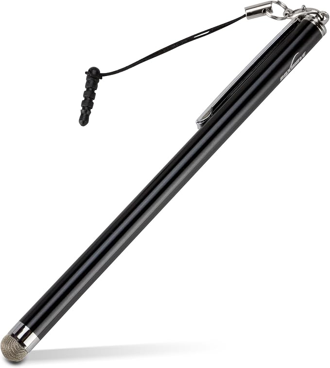 BoxWave Stylus Pen Compatible with Getac F110 - EverTouch Slimline Capacitive Stylus Slim Barrel Capacitive Stylus with FiberMesh Tip - Jet Black