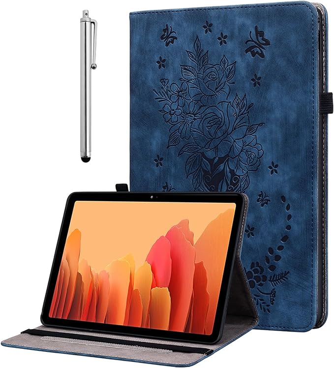 Case for All-New Amazon Fire HD 10 and 10 Plus Tablet (13th/11th Generation 2023/2021 Release) 10.1 Multi-Angle Flip PU Leather Cover with Stylus Holder for Fire HD 10 2023 Case Blue
