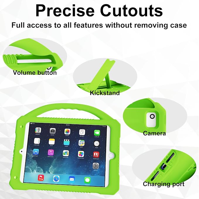 Kids Case for iPad mini 5 4 3 2 1Shockproof Protective Silicone Cover for Apple 7.9 inch Kids iPad mini/Mini 2/Mini 3/Mini 4/Mini 5 Case with Stand Handle (Blue)