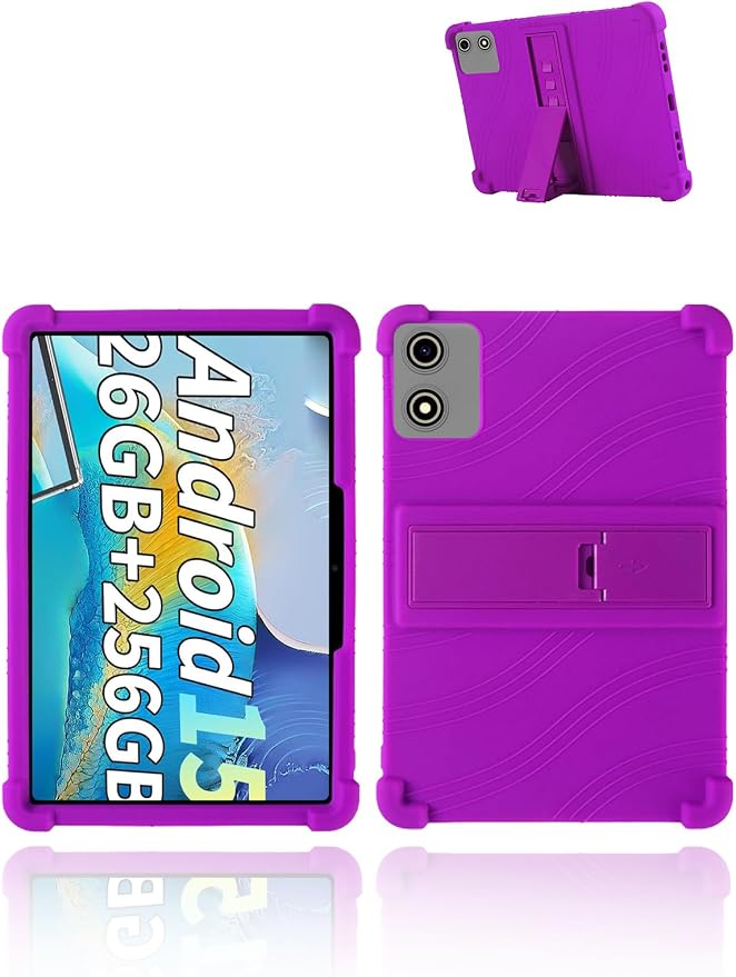 for YLEEBG P30 Android 15 Gaming Tablet10.1 2.5K Ultra Clear Display Tablet Model CaseUYRUREL Soft Silicone Adjustable Stand Cover Lightweight Kids FriendlyBlack.