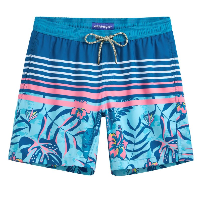 maamgic Mens Swim Trunks Quick Dry Swim Shorts with Mesh Lining Funny Swimwear Bathing Suits 7inch Blue Shutters Small