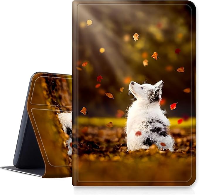 Case for Fire 7 Tablet &amp Fire 7 Kids (12th Gen 2022 Release) - Slim PU Leather Protective Smart Cover with Auto Sleep/Wake &amp Multi-Angle StandBlue Dandelion