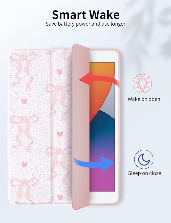 Case for iPad 9th/ 8th/ 7th Generation Case 10.2&amp10.5 Inch (2021/2020/2019 Release) Slim Lightweight Soft Trifold Back Cover with Pencil Holder &amp Auto Sleep/Wake CoverBeige Checkered