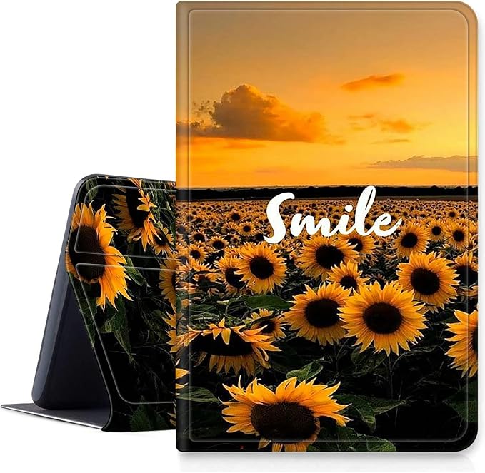 Case for Fire 7 Tablet &amp Fire 7 Kids (12th Gen 2022 Release) - Slim PU Leather Protective Smart Cover with Auto Sleep/Wake &amp Multi-Angle StandBlue Dandelion