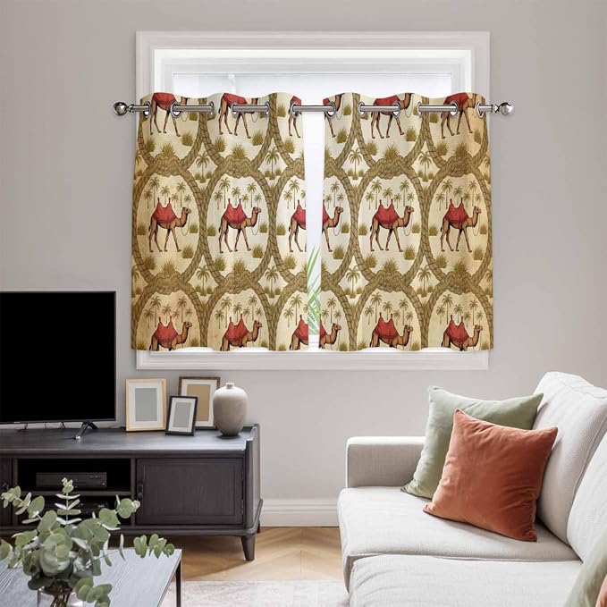 2 Panel Kitchen Cafe Curtains, Window Decor Tier Curtains