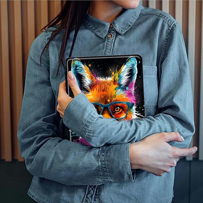 American Flag Deer Pattern Case for All-New Amazon Kindle Fire 7 Inch Tablet (9th/7th/5th Generation 2019/2017/2015 Release)360 Degree Rotating Stand Protective Cover with Auto Sleep/Wake