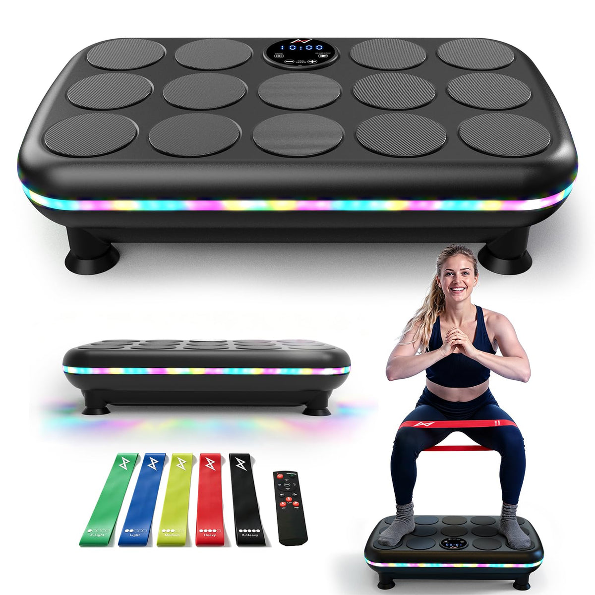AXV Vibration Plate Fitness Platform Exercise Machine Vibrating Shaking Full Body Shaker Workout Vibrate Stand Shake Board Sport for Weight Loss Fat Burner for Gym Home Office