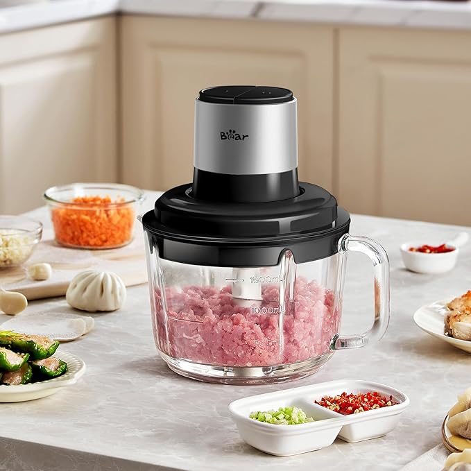 Bear Food Processor, 400W Electric Food Chopper with Handheld Glass Bowl