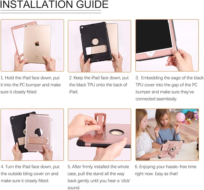 BENTOBEN for iPad 9th Generation Case iPad 8th Generation Case iPad 7th Generation Case iPad 10.2 2021/2020/2019 Case Glitter Sparkly 3 Layers Shockproof Kickstand Protective Tablet Cover Rainbow