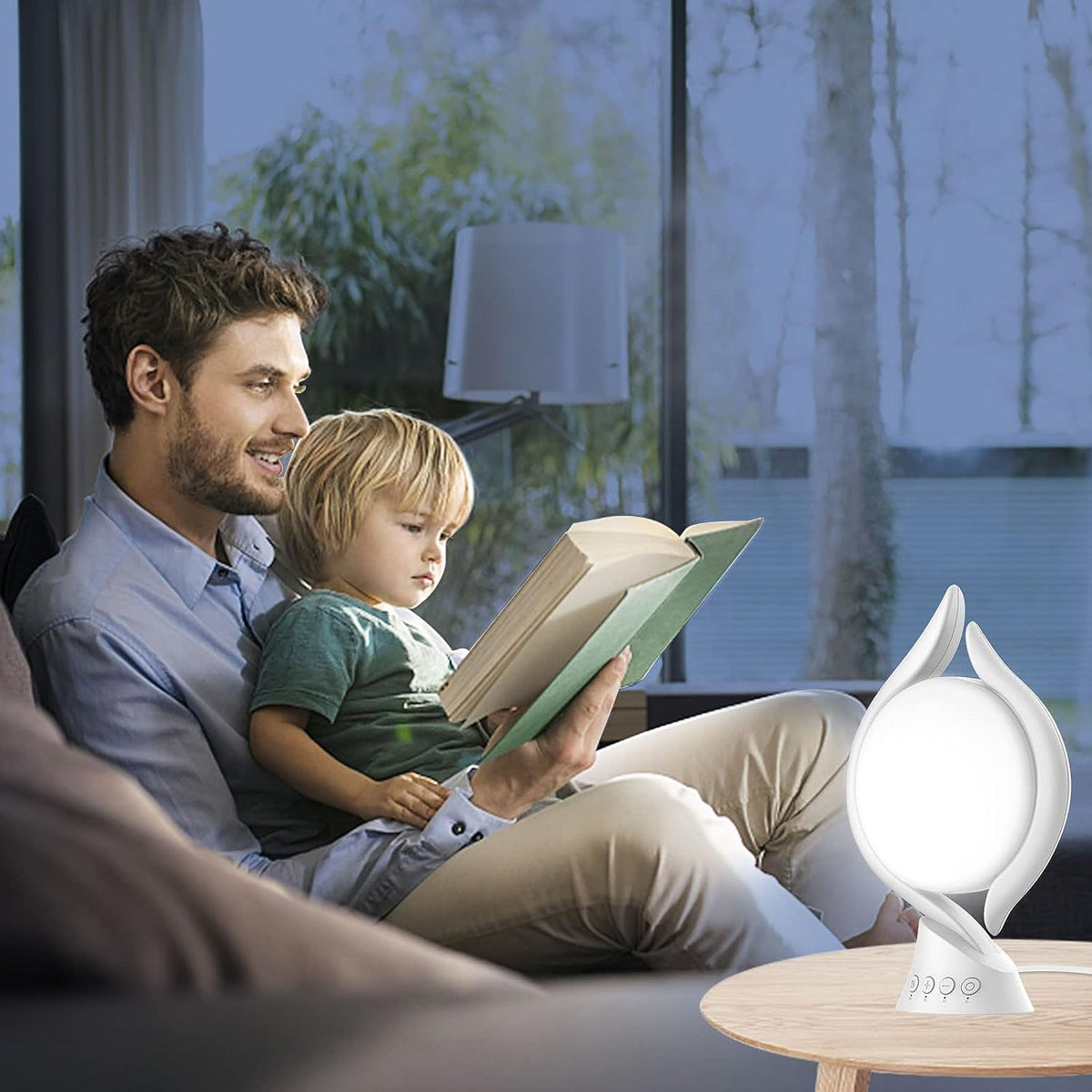 Voraiya Light Therapy Lamp 10000 Lux, UV-Free Therapy Light with 5 Brightness, 3 Color Temperature, 4 Timer, Memory Function, Full Spectrum, Bright Seasonal Sun Light Lamp for Bedroom, Office