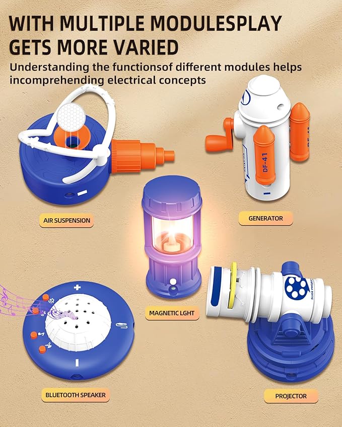 Science STEM Kits for Kids, Electronics Exploration Kit, 66 Pcs DIY Circuit Parts, Over 1200 Projects, STEM Educational Toy Gifts for Kids Boys Girls Ages 3 4 5 6 7 8 9 10 11 12, Color Project Manual