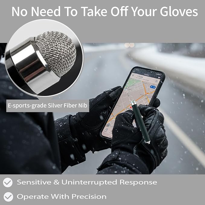 Motorcycle Stylus Pen，Magnetic Stylus，Magnet Pen，Phone Stylus for Motorcycle， Motorcycle Touch Pen， Glove-Friendly Pen，Metal Plates，Replacement Tips， Anti-Loss Strap，Strong Magnet