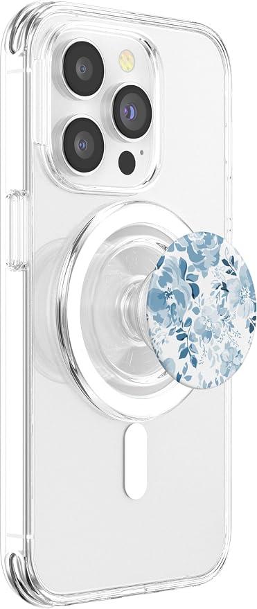 Light Blue Floral Flowers Country Vintage Antique PopSockets Adhesive PopGrip
