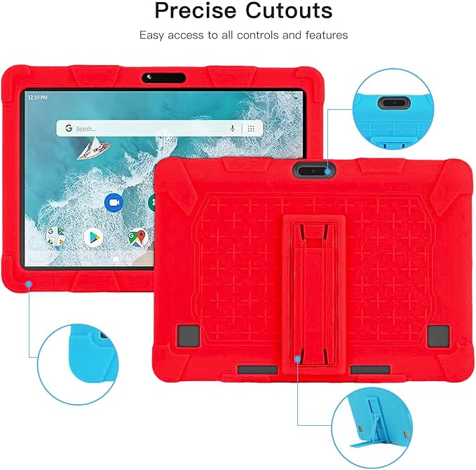 Case for ZZB ZB10 / JUNYANG Tablet 10.1 inchSoft Silicone Protector CoverKids FriendlyAdjustable Stand Tablet Cover4 Corners Thicken ShockproofBlack
